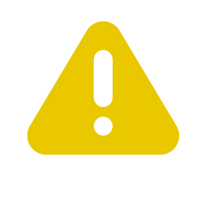 Icon of a yellow triangle with an exclamation mark inside indicating caution
