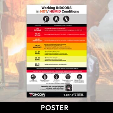 Feature image for the Working INDOORS in Hot / Humid Conditions poster from OHCOW.