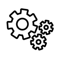 Icon of several machine gears depicting the concept of engineering controls